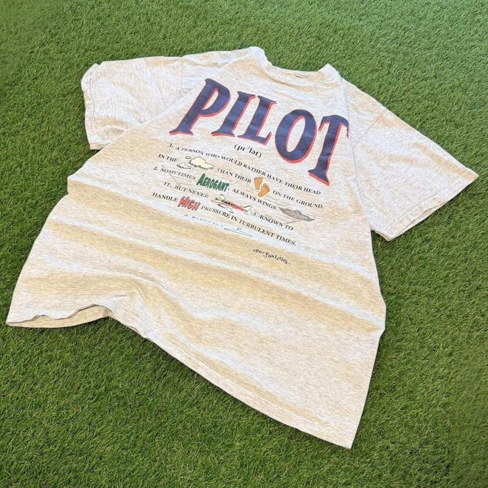 Vintage American Apparel vintage 90s pilot graphic tee large